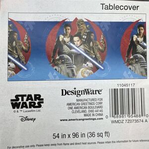 Star Wars The Last Jedi Tablecover Plastic Birthday Party Supplies Episode 8 NOS